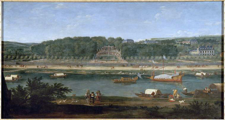 Van der Meulen Adam Frans (1632-1690), Vue de la Grande Cascade, des parterres et du château de Saint-Cloud, XVIIe siècle, Château de Versailles