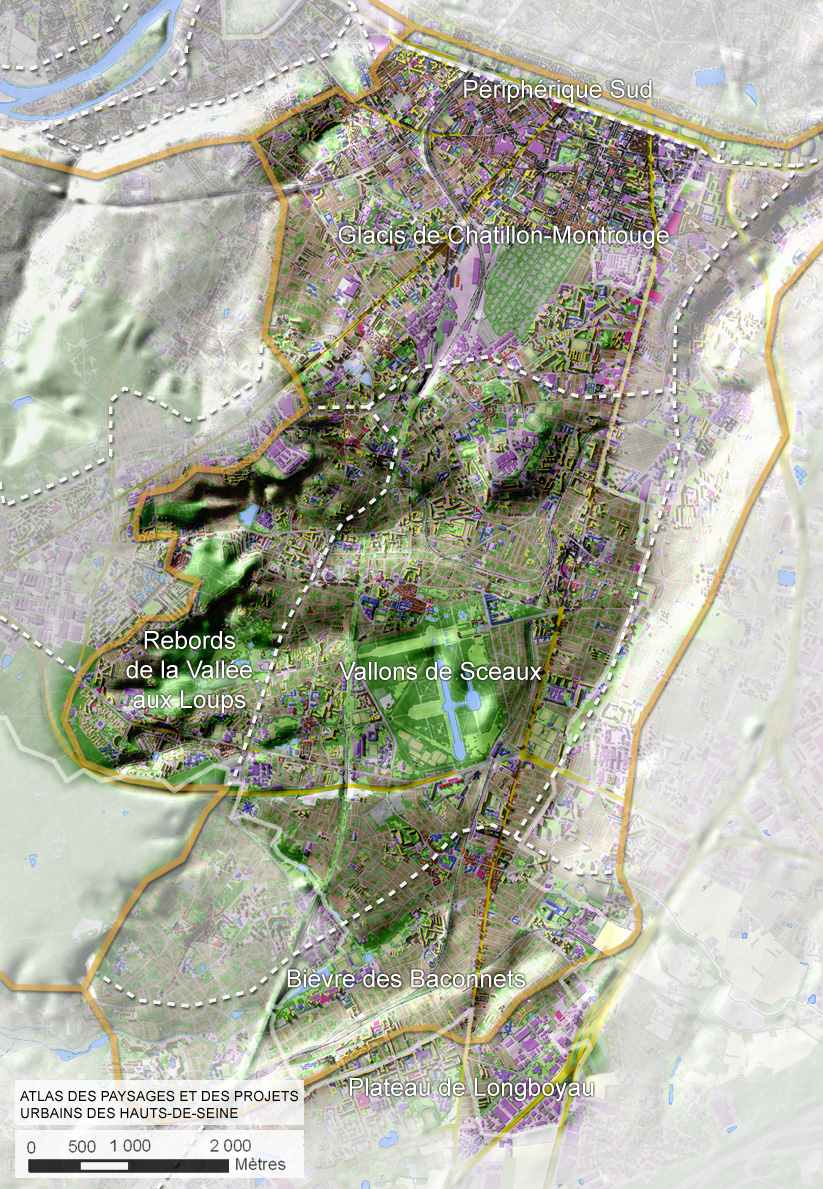 Carte de l’unité paysagère des Versants de la Bièvre d’Antony à Montrouge