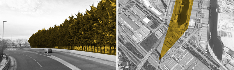 Gennevilliers, bretelle de sortie de l’A86 vers le port
