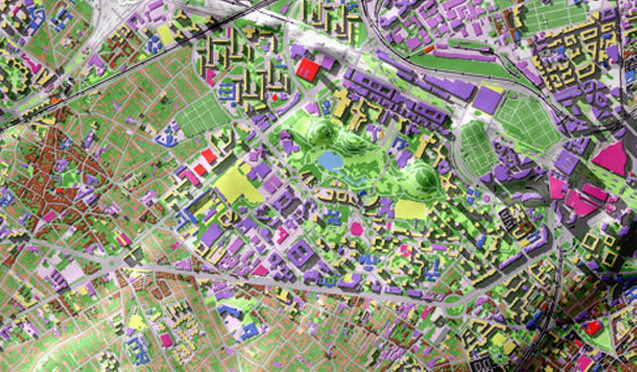 Carte de représentation des tissus, extrait dans le secteur de Nanterre