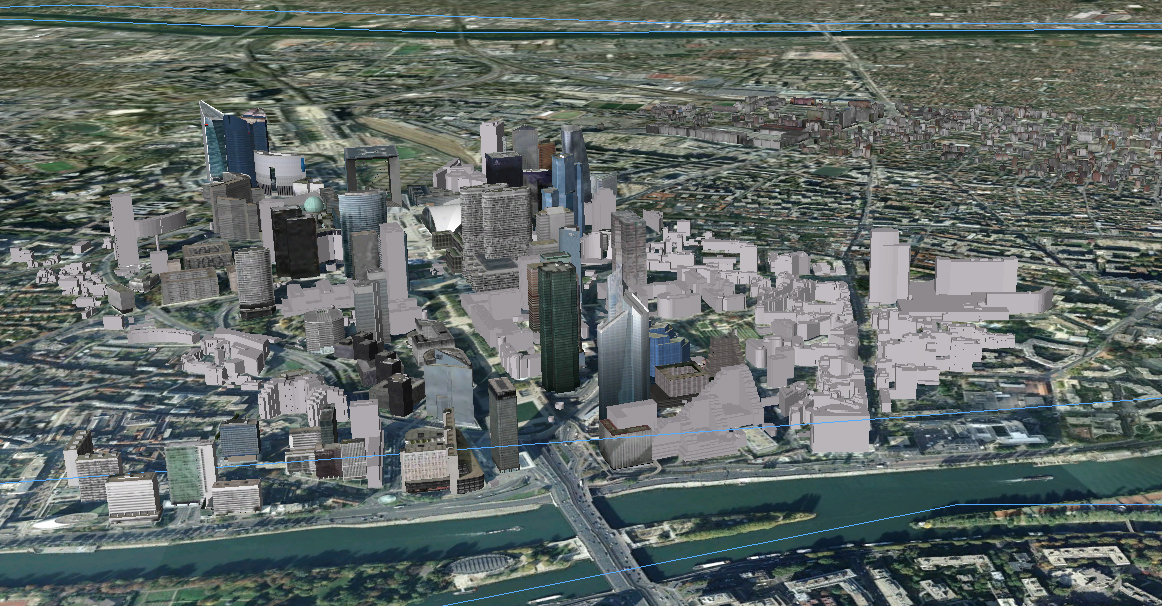 Vue de La Défense par le site « Google earth 3D » 