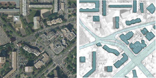 Vue aérienne, et interprétation