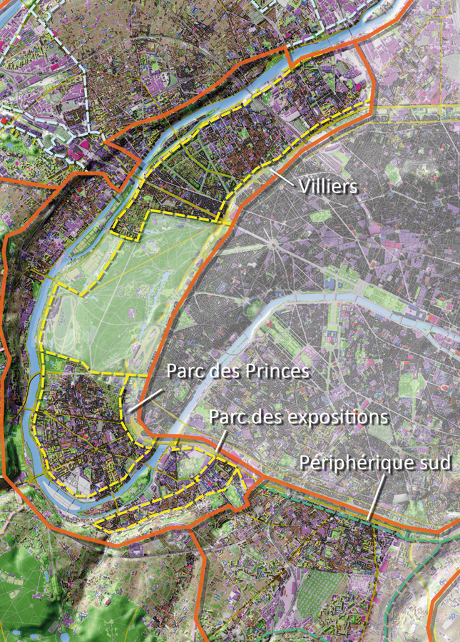 Carte des sous-unités du boulevard périphérique