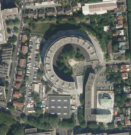 Immeuble circulaire, rue Gaston Appert, vue de haut