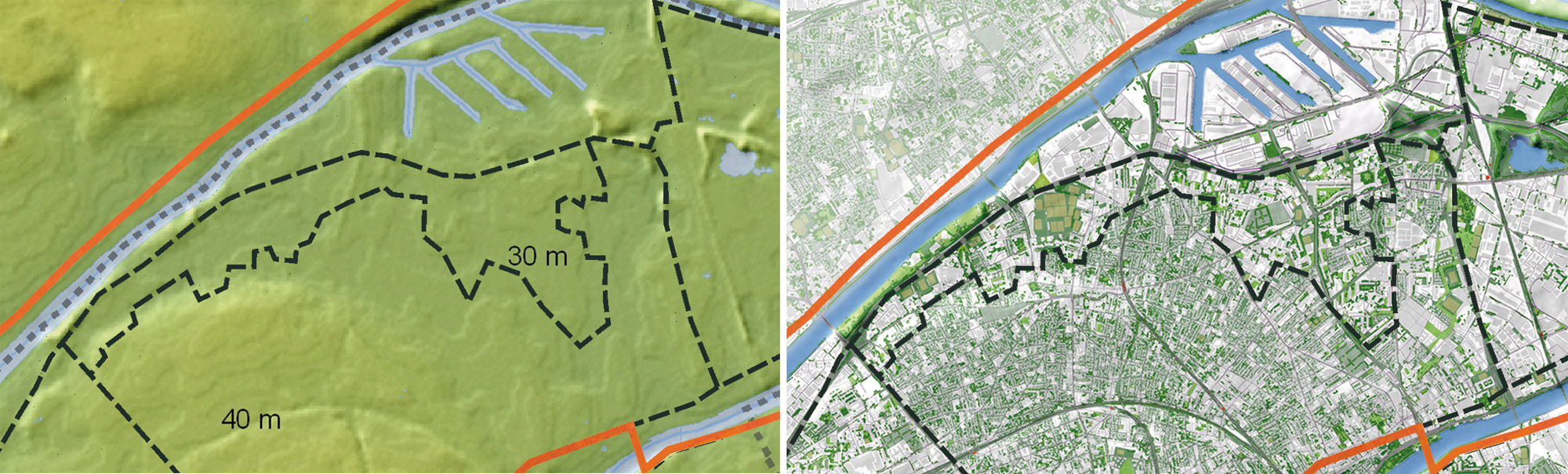 Cartes du relief et de la végétation 