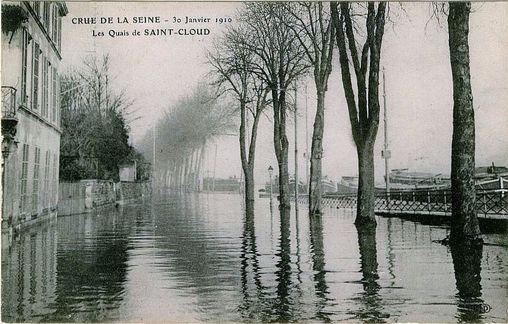 Crue de la Seine, 1910, Carte postale, collection privée  en grand format (nouvelle fenêtre)