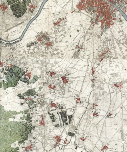 Carte du sud de Paris en 1740  en grand format (nouvelle fenêtre)